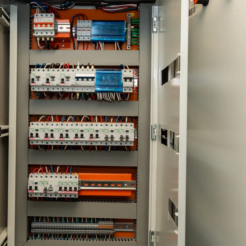 Tablero eléctrico terminado y revisado durante la ejecución de obra